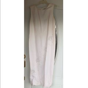 White flower embroidered Adrianna Papell dress